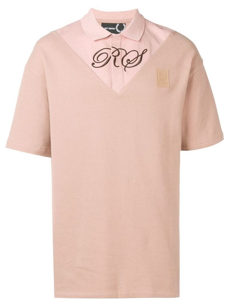 Raf Simons X Fred Perry embroidered logo T-shirt - PINK