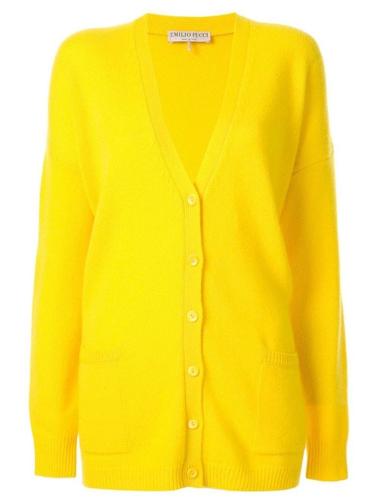 Emilio Pucci oversized cashmere cardigan - Yellow