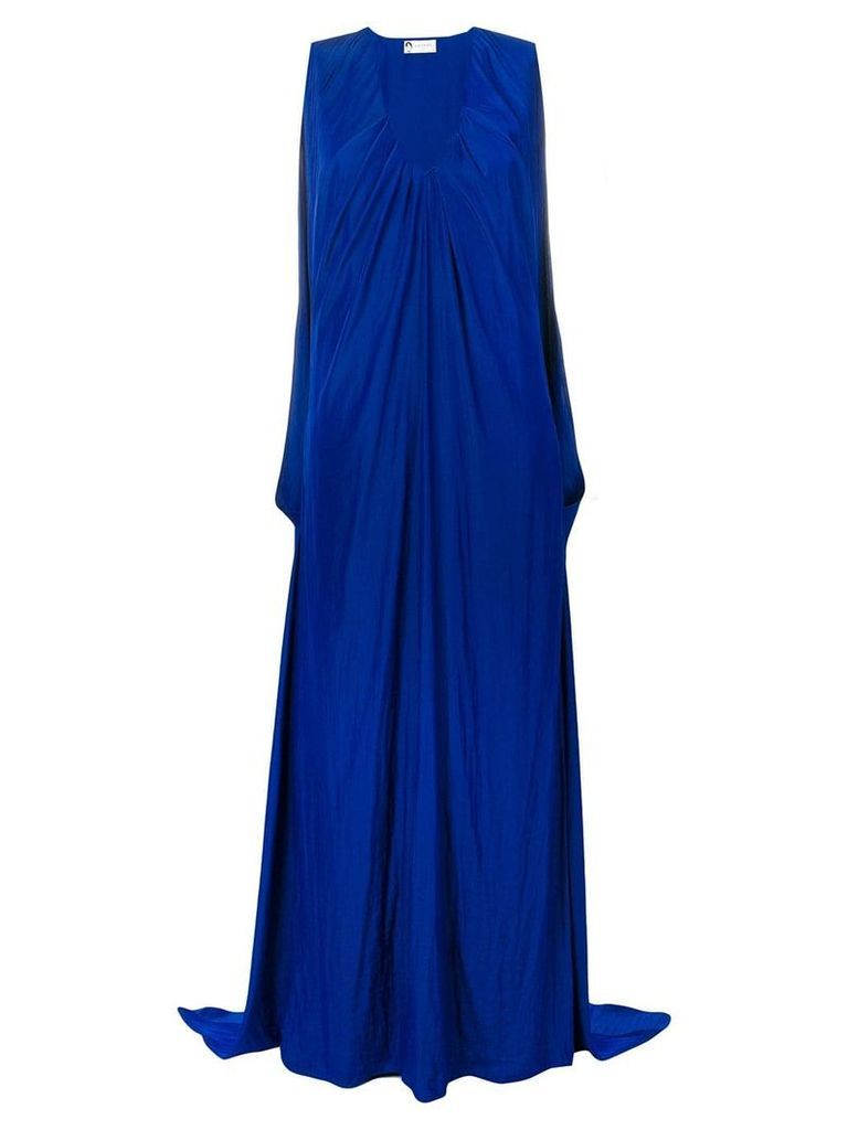 LANVIN draped maxi v-neck dress - Blue