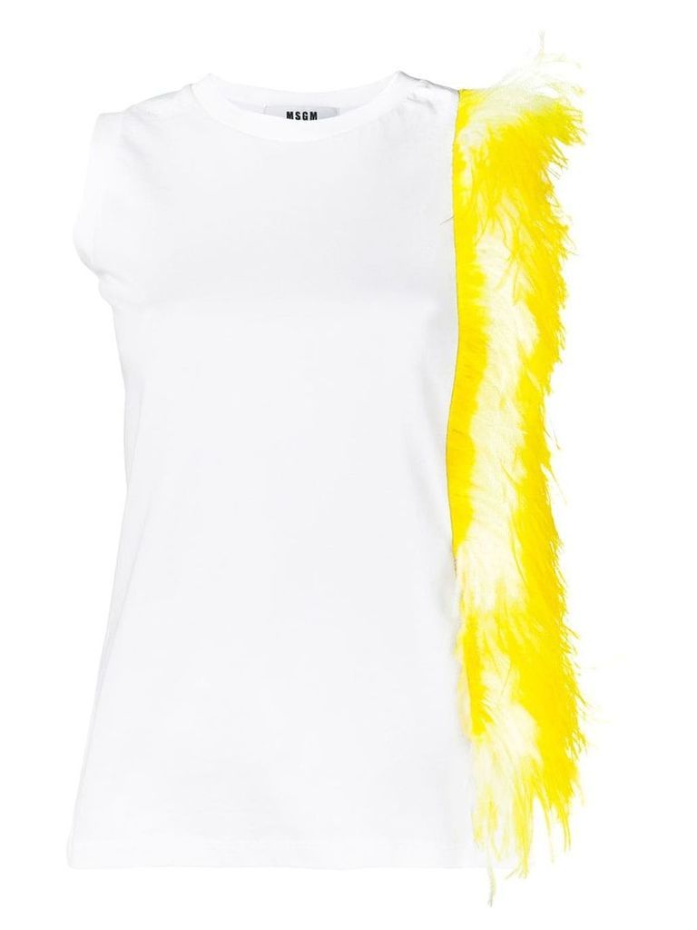 MSGM feather detail top - White