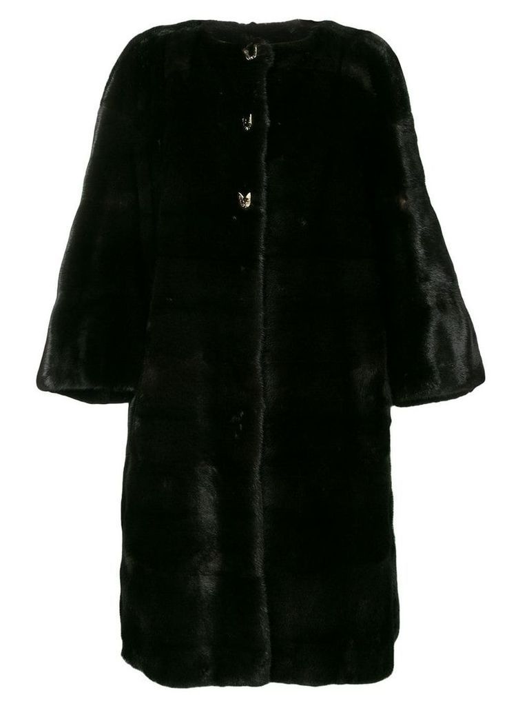 Liska oversized button-up coat - Brown