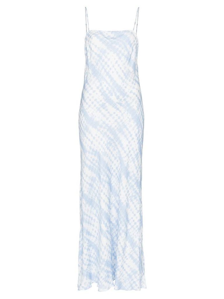 Staud printed spaghetti strap maxi dress - Blue
