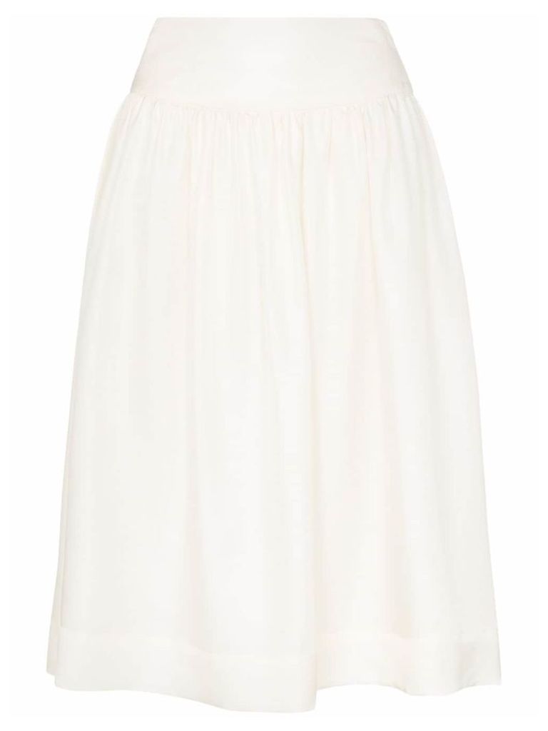Deitas Shima high-waisted silk midi-skirt - White