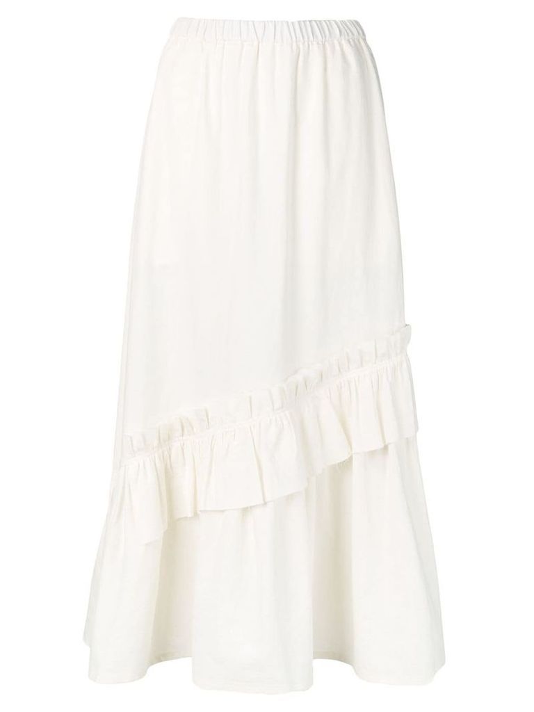 Neul high waisted ruched skirt - White