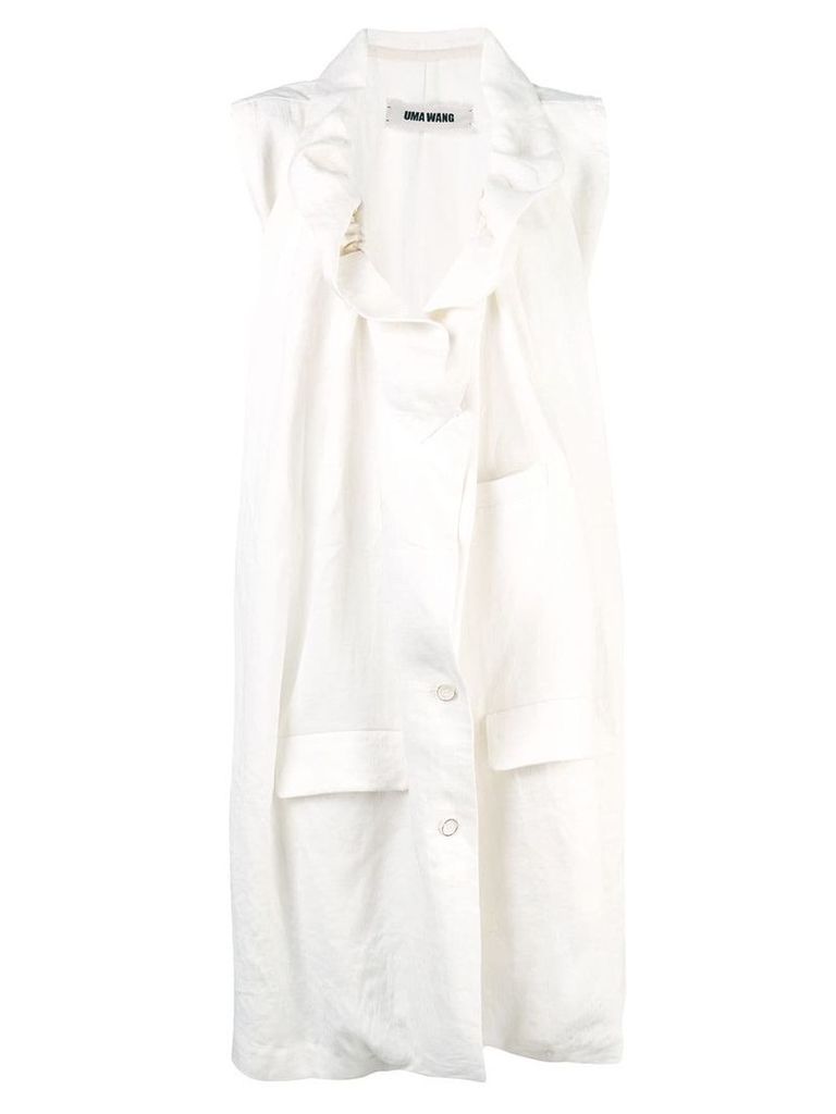 Uma Wang oversized midi jacket - White