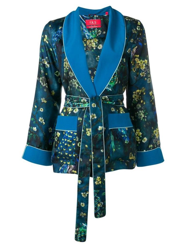 F.R.S For Restless Sleepers floral waist-tied blazer - Blue
