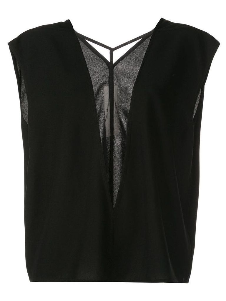 Rick Owens sheer front panel blouse - Black