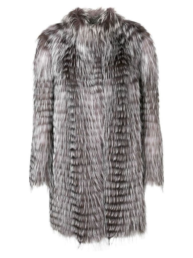 Liska fur trimmed coat - Grey