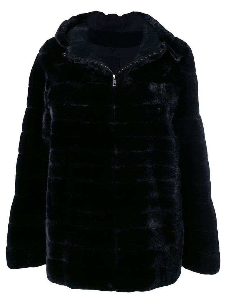 Liska Vanillia trimmed coat - Black