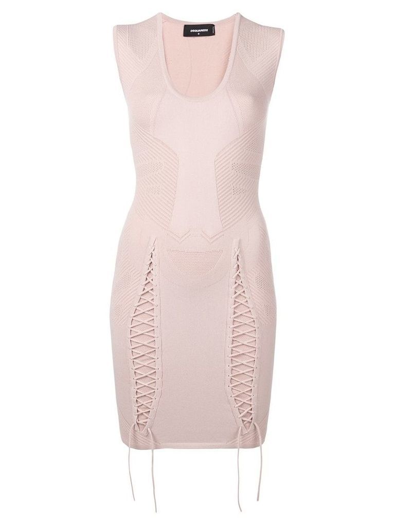 Dsquared2 drawcord detailed mini dress - Pink