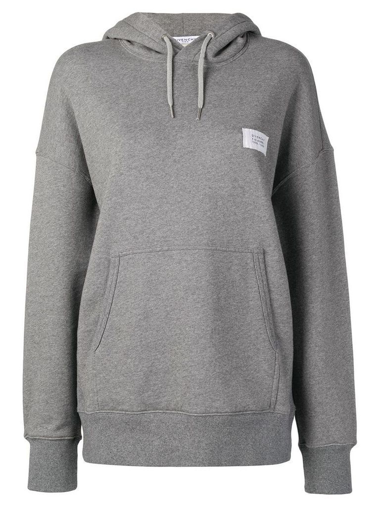 Givenchy logo patch hoodie - Grey