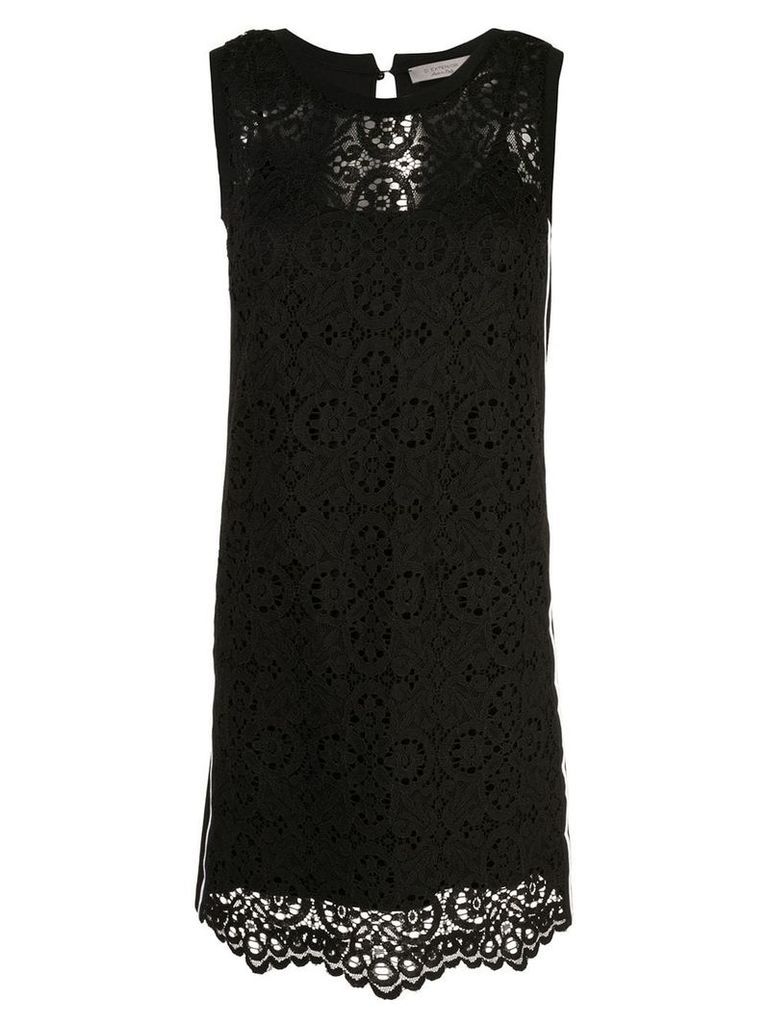 D.Exterior lace front mini shift dress - Black