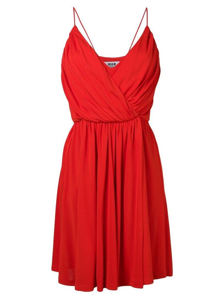 MSGM spaghetti straps dress - Red