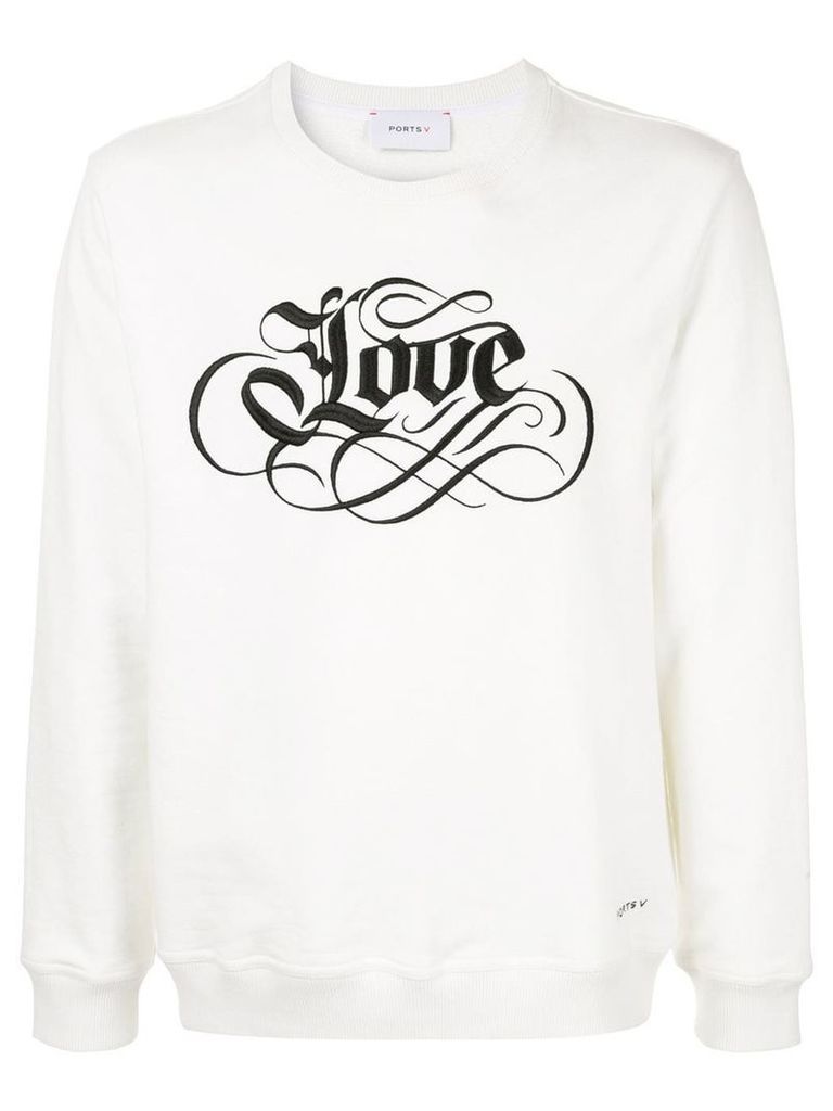 Ports V embroidered sweatshirt - White