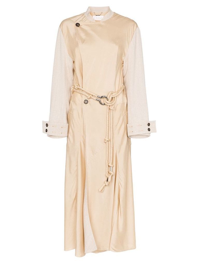 Chloé belted wrap trench coat - NEUTRALS