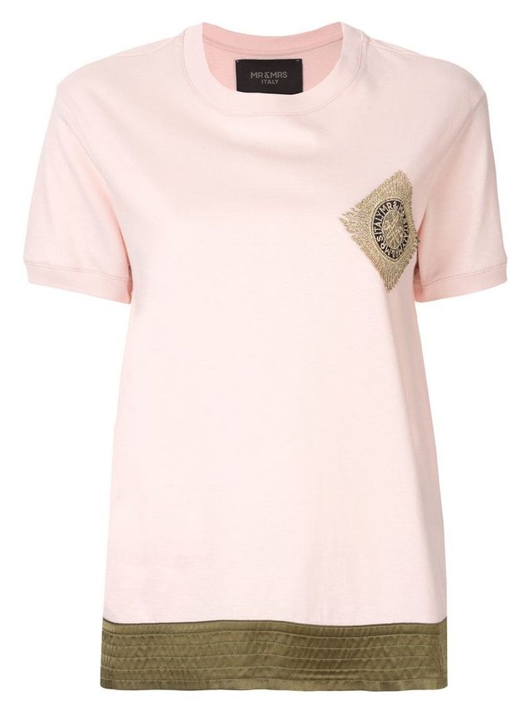 Mr & Mrs Italy logo embroidered T-shirt - PINK