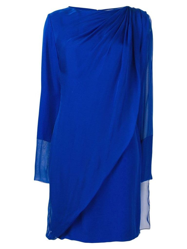 LANVIN draped overlay dress - Blue