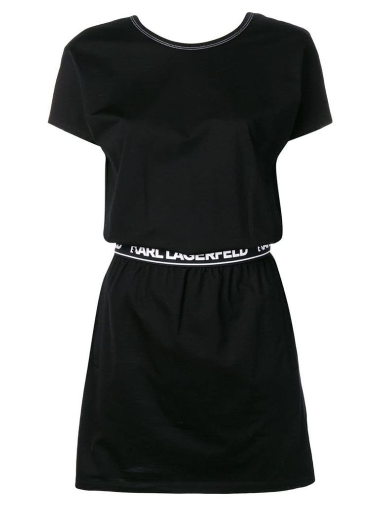 Karl Lagerfeld logo waistband T-shirt dress - Black