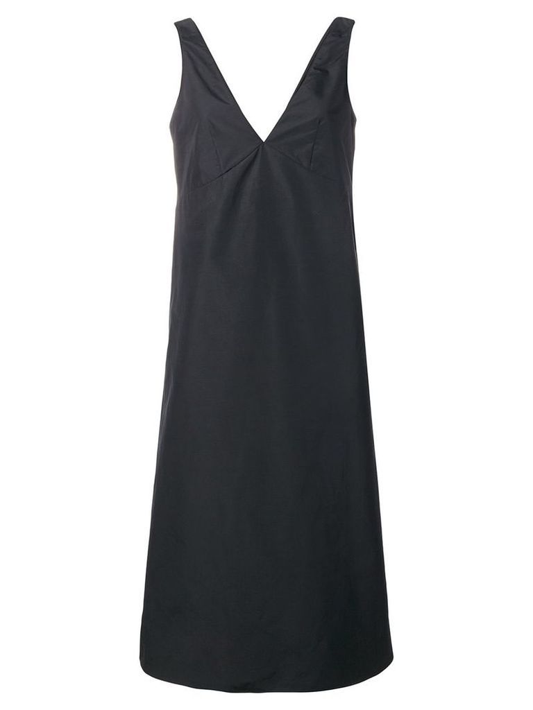 Plan C v-neck a-line dress - Black