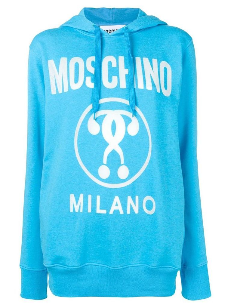 Moschino logo print hoodie - Blue