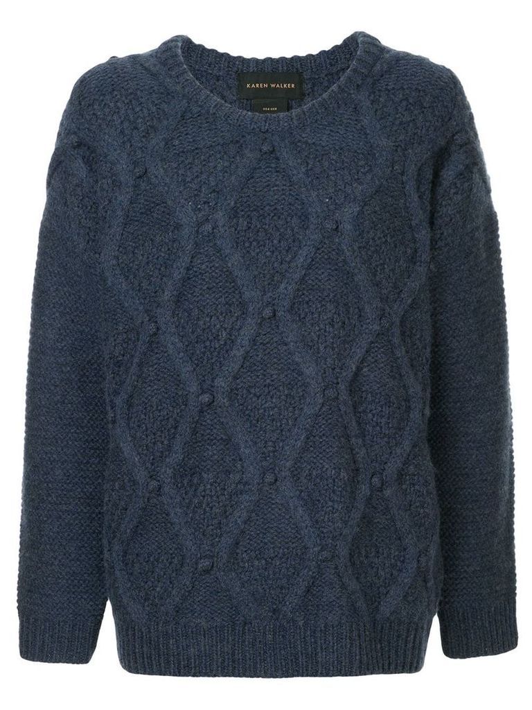 Karen Walker oversized cable knit sweater - Blue