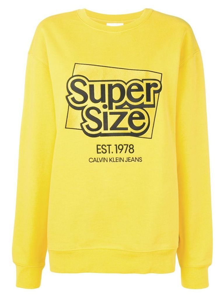 Calvin Klein Jeans Est. 1978 logo slogan print sweatshirt - Yellow