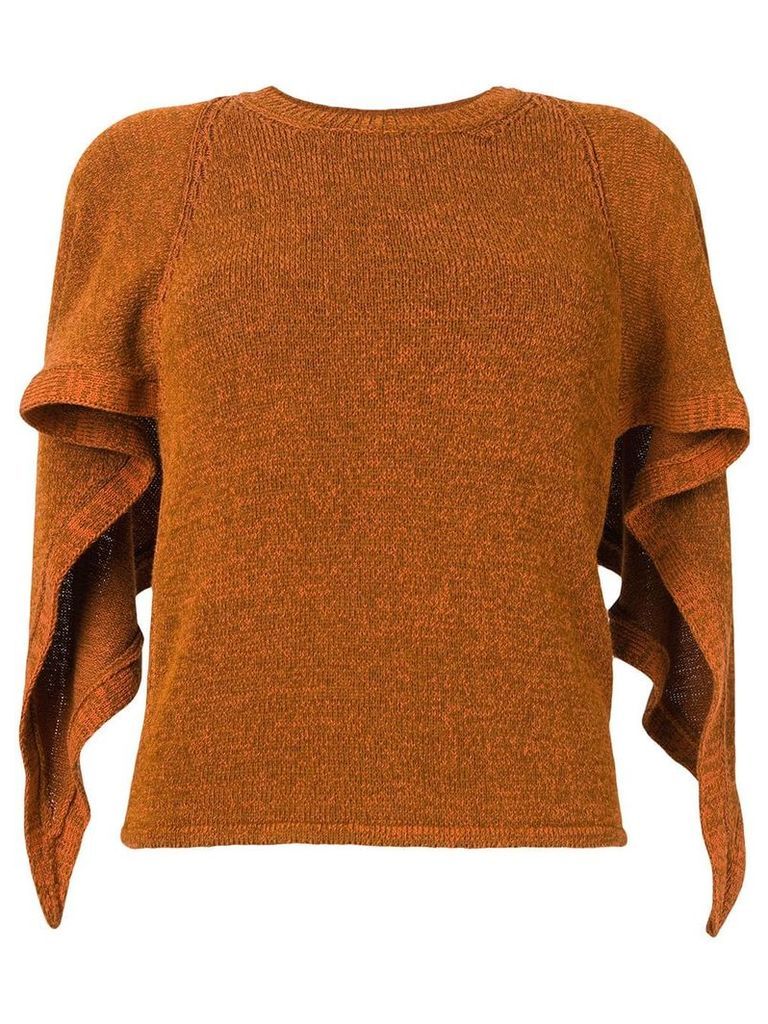 Chloé waterfall sleeve knitted top - Brown