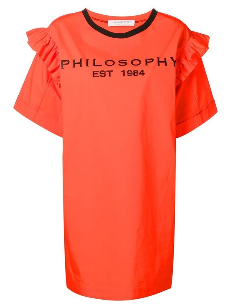 Philosophy Di Lorenzo Serafini logo print T-shirt dress - ORANGE