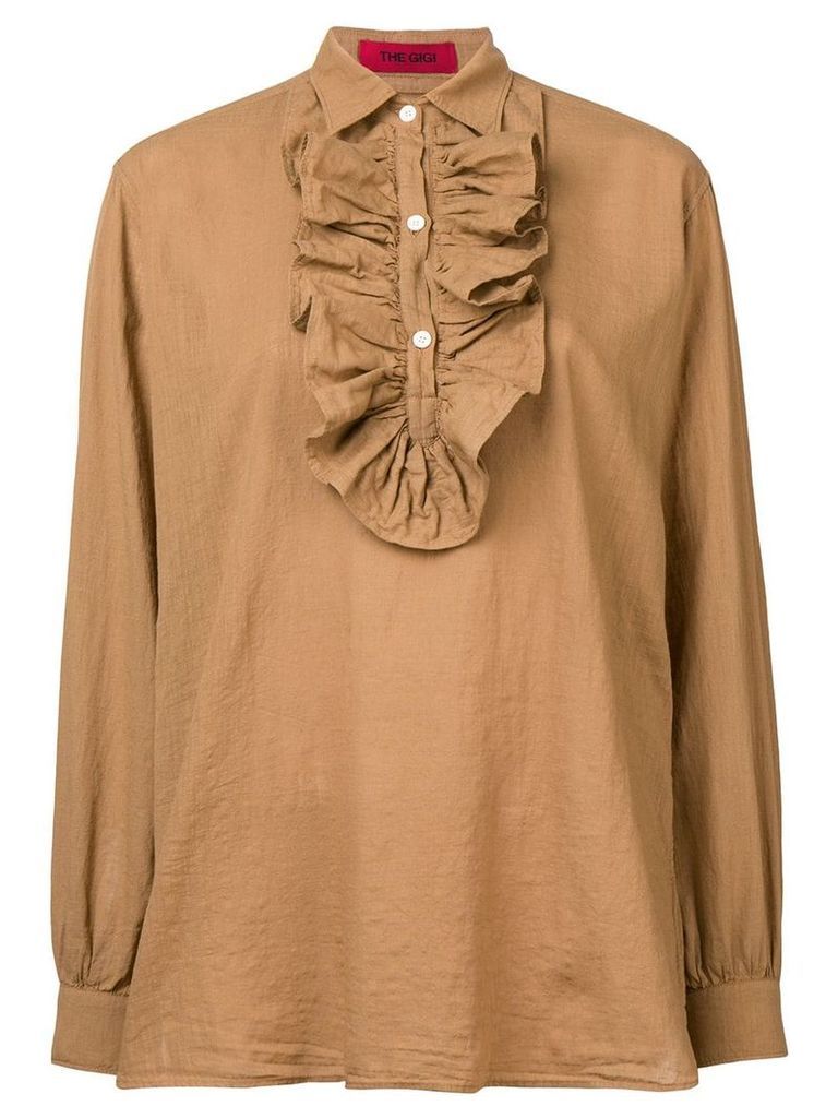 The Gigi pleated bib blouse - NEUTRALS