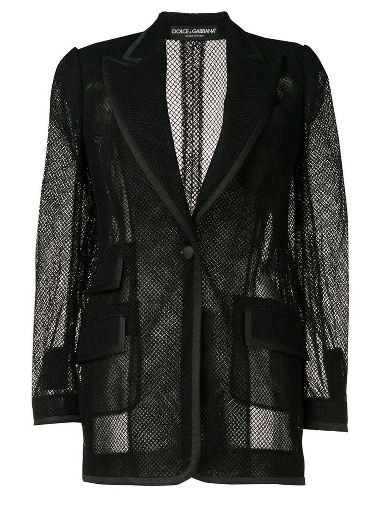 Dolce & Gabbana mesh single-breasted blazer - Black