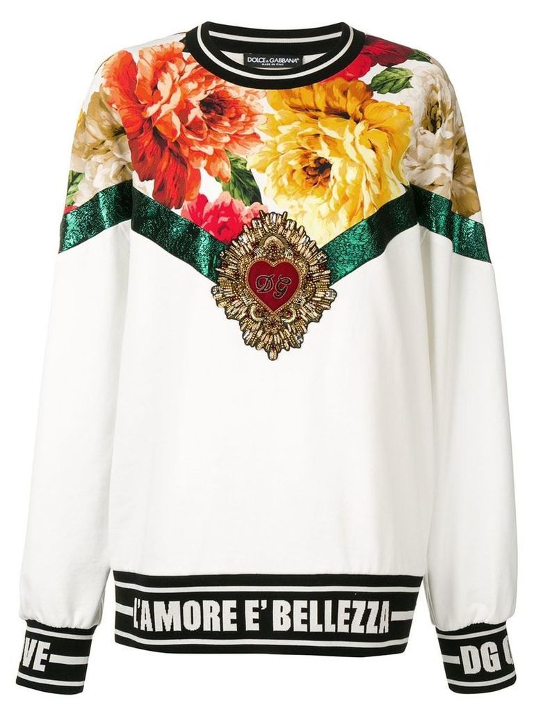 Dolce & Gabbana bead embroidery sweater - White