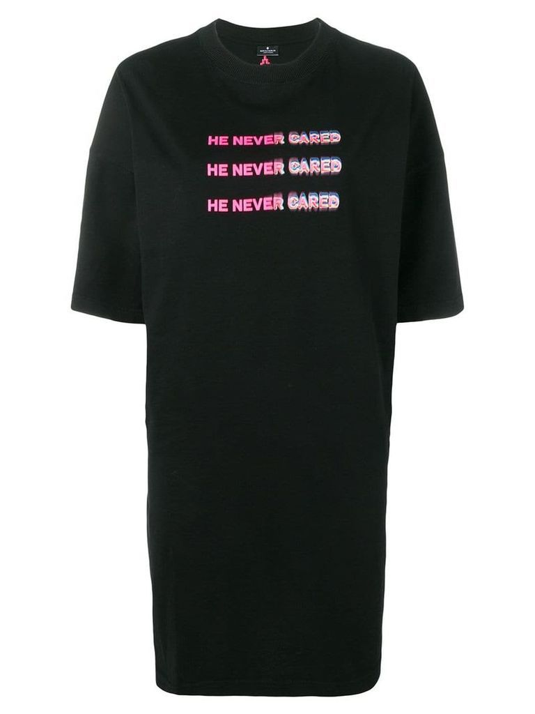 Marcelo Burlon County Of Milan He Never Cared quote dress - Black