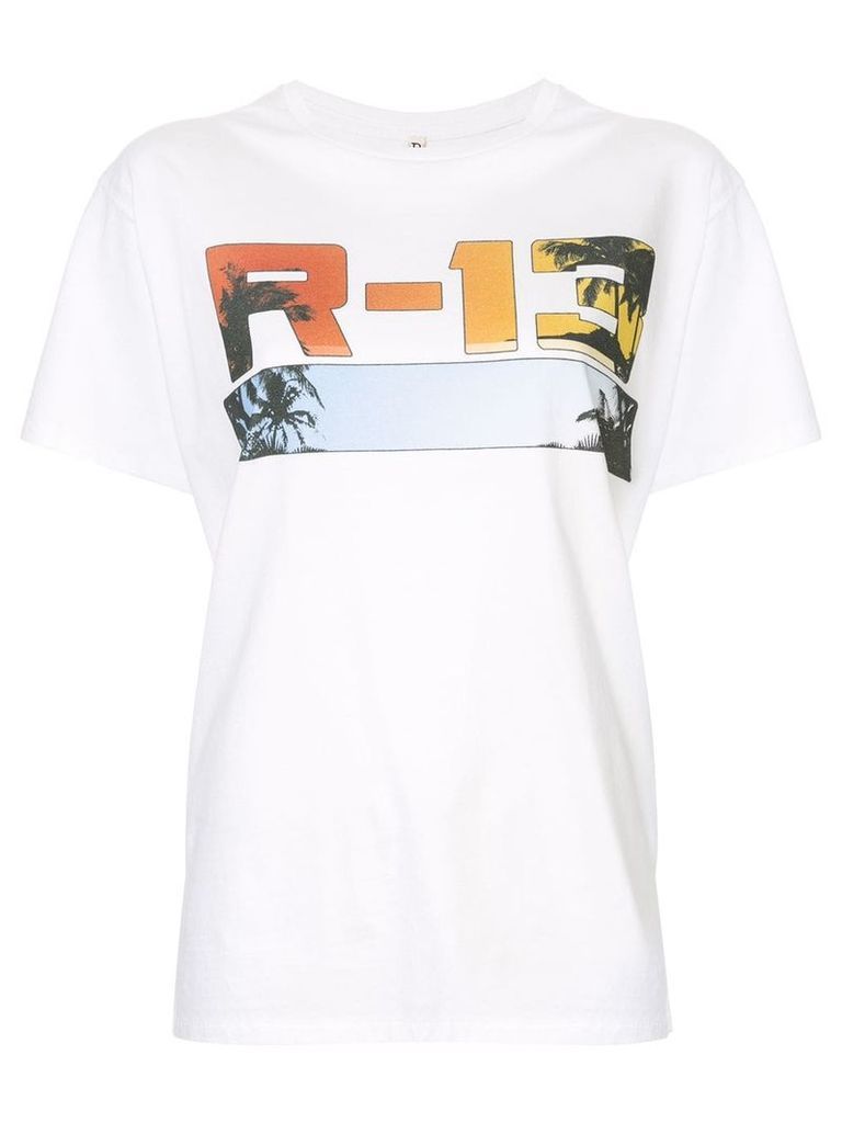 R13 logo print T-shirt - White