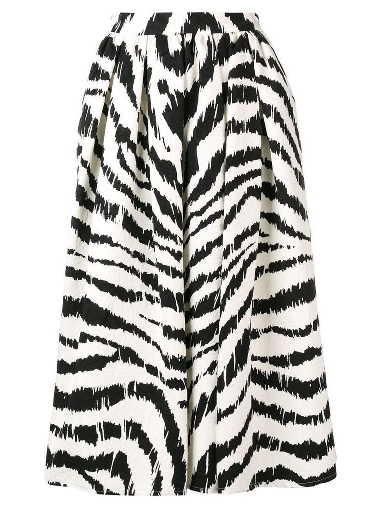 MSGM zebra print midi skirt - Black