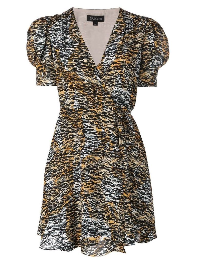 Saloni Ink Tiger dress - ORANGE