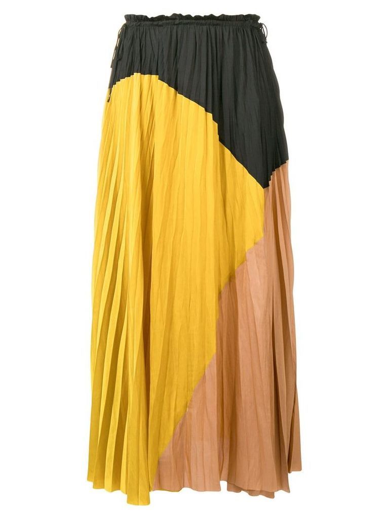 Ulla Johnson colour block pleated skirt - Black