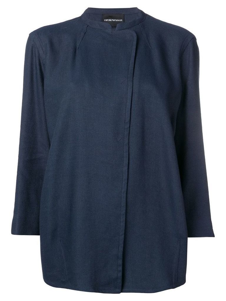 Emporio Armani rustic garbadine jacket - Blue
