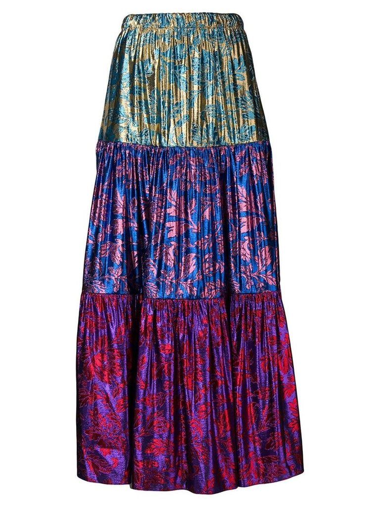 Gucci metallic brocade skirt - PURPLE