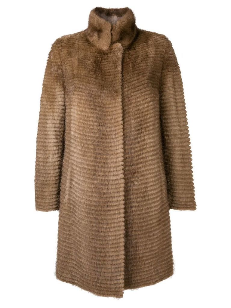 Liska fur trimmed coat - Brown