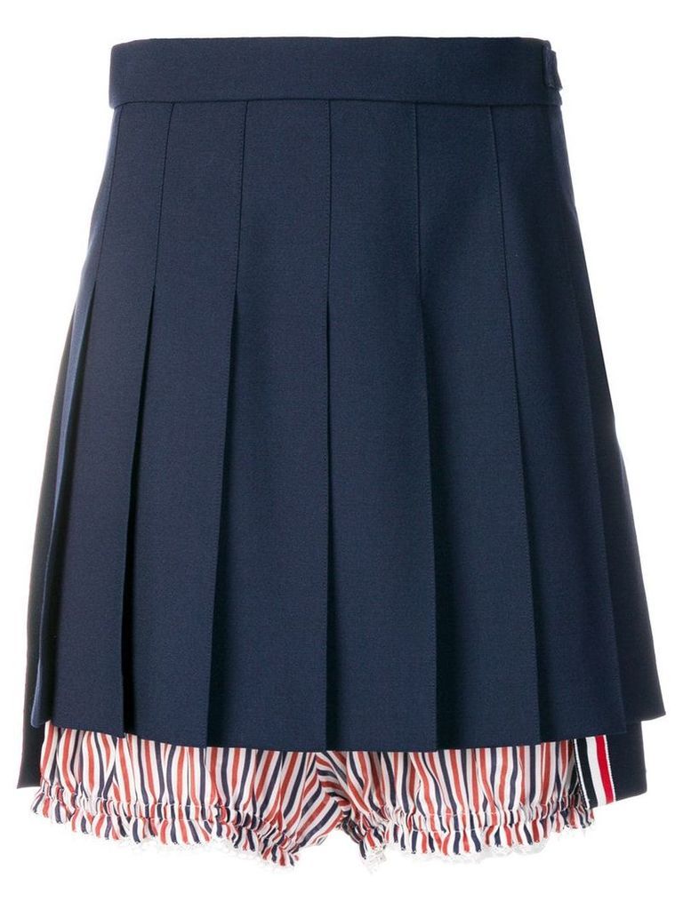 Thom Browne Lace Trim Bloomer Miniskirt - Blue