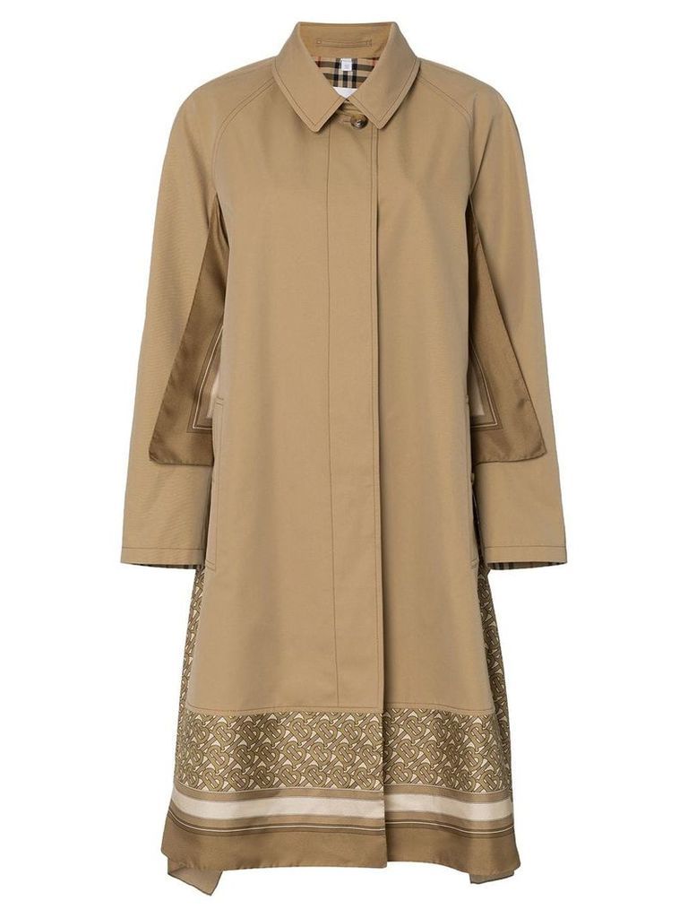 Burberry Scarf detail cotton trench coat - Brown