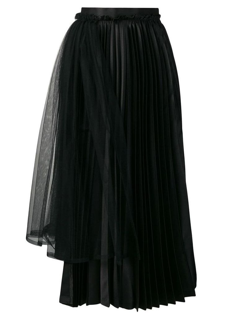 Comme Des Garçons Noir Kei Ninomiya asymmetric pleated skirt - Black