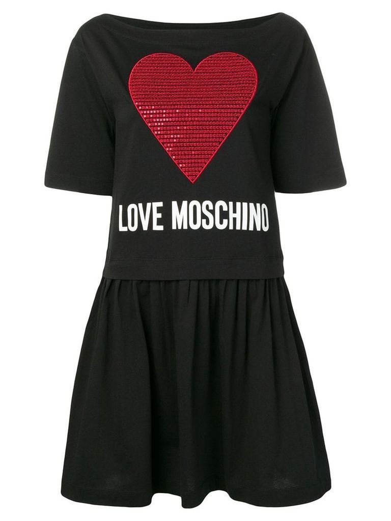 Love Moschino heart print dress - Black