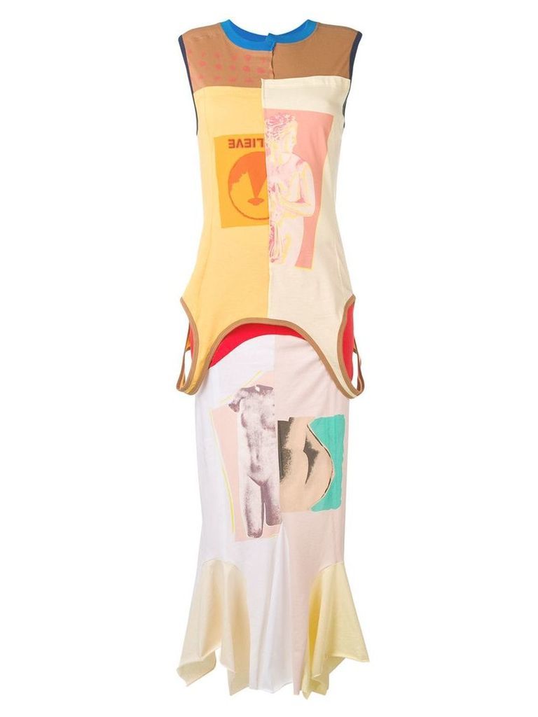 Marni graphic print maxi dress - NEUTRALS