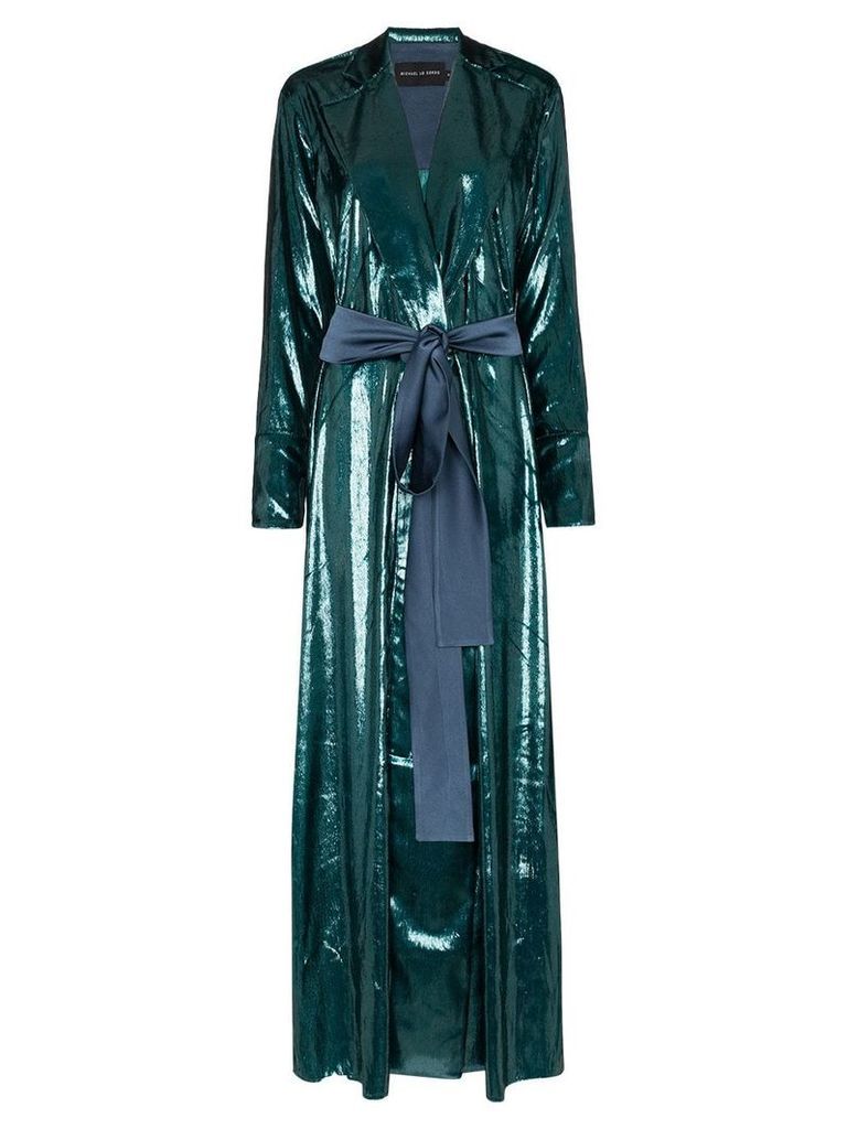 Michael Lo Sordo High-shine belted blazer maxi dress - Blue