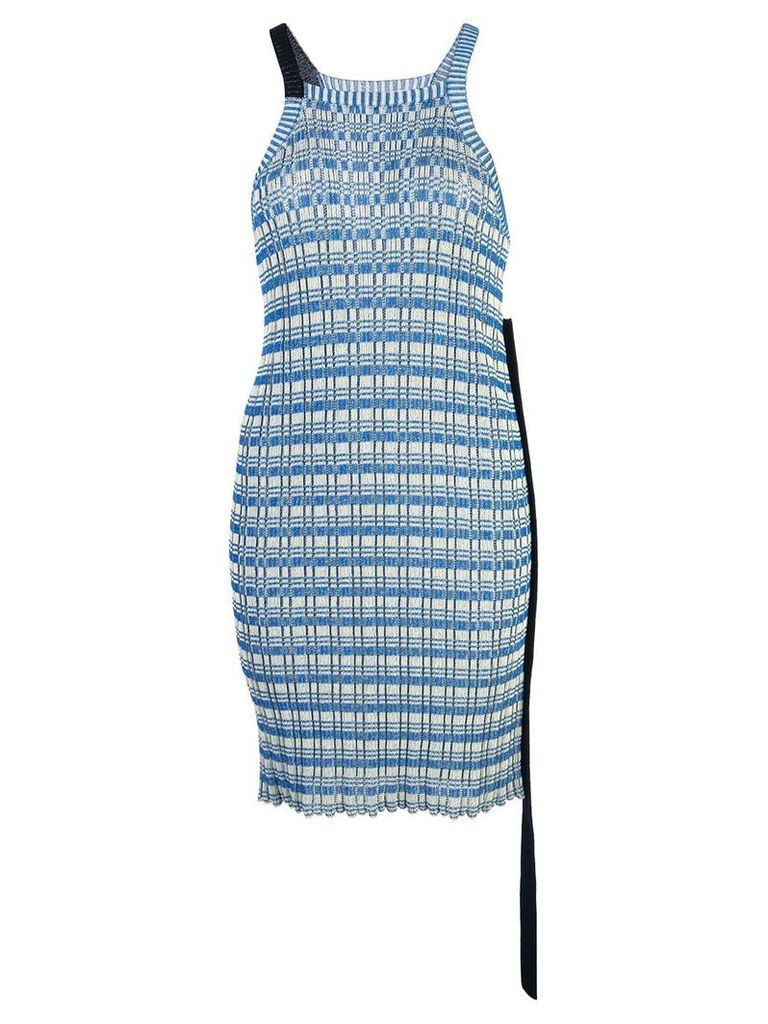 Jil Sander striped knit halterneck tunic - Blue