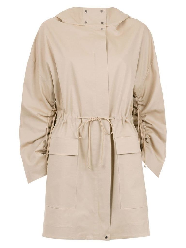 Gloria Coelho hooded coat - NEUTRALS