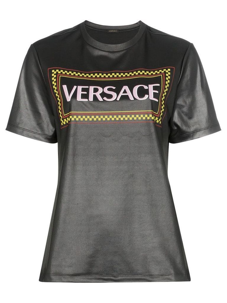 Versace Coated logo print T-shirt - A1008 Black