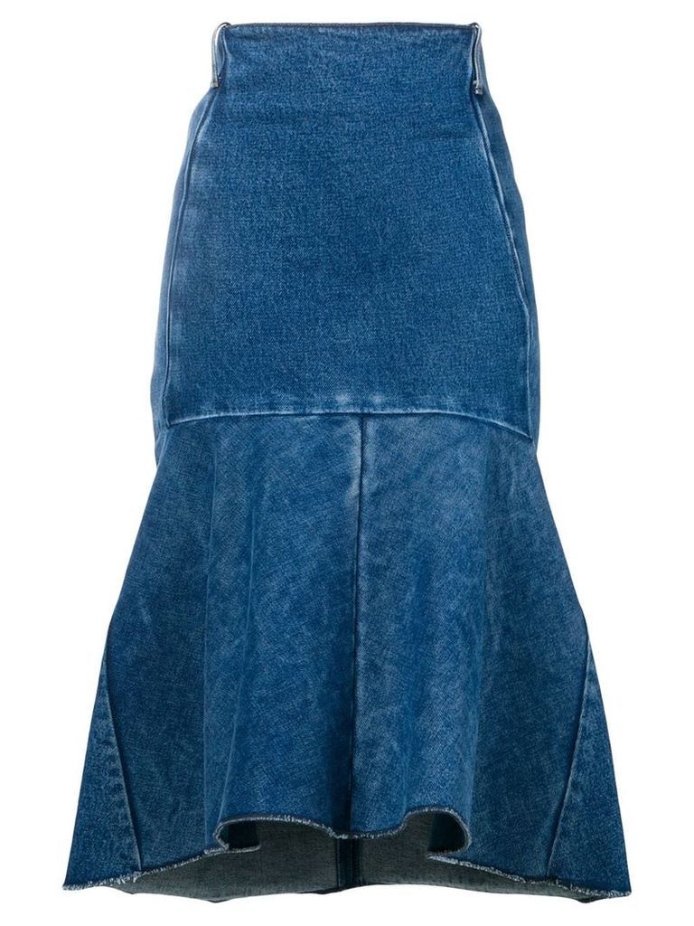 Balenciaga Godet peplum-style skirt - Blue