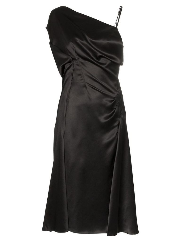 Versace Donna sleeveless one-shoulder silk midi dress - Black